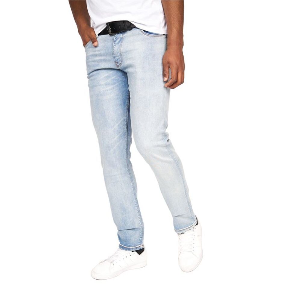 Crosshatch Mens Cadman Straight Jeans / Light Wash